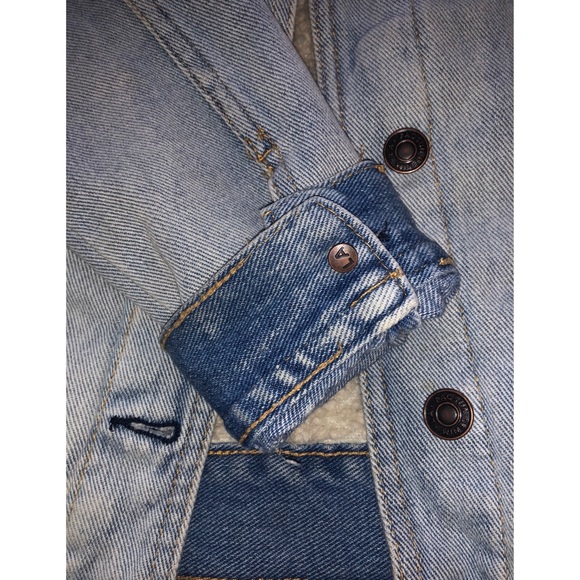 Pacsun Los Angeles Embroidered Sherpa Denim Coat - Picture 10 of 14